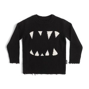 nununu ROAR KNIT black 2-3Y black sweater BNWT